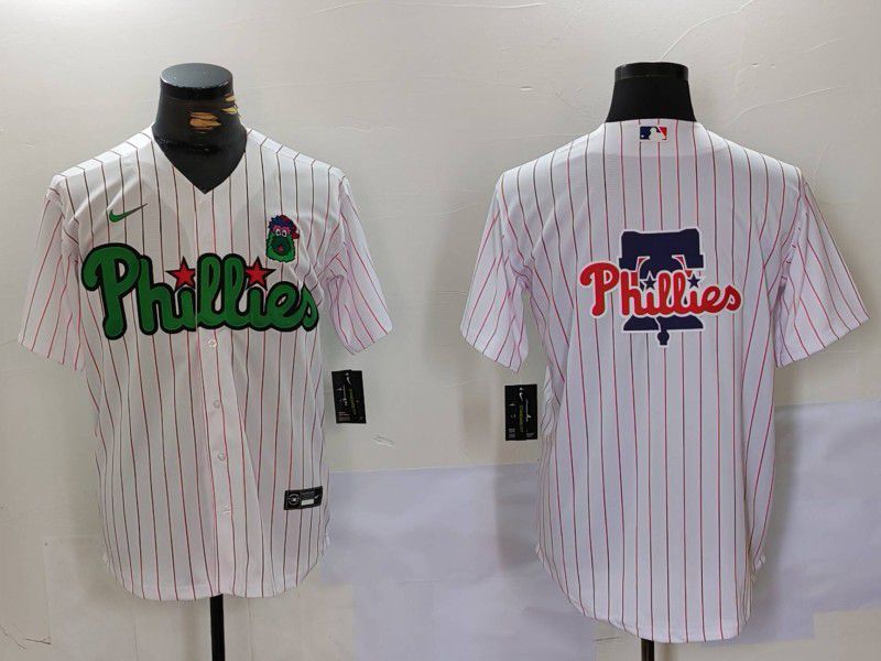 Men Philadelphia Phillies Blank White stripe Joint Name 2024 Nike MLB Jersey style 9022